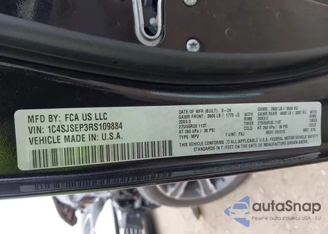 2024 Jeep Grand Wagoneer L Series I z USA, uszkodzony, nr VIN 1C4SJSEP3RS109884